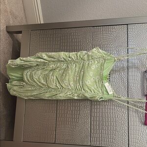 American Threads Green Floral Mini Dress